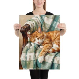 Sleeping Cat Painting Poster