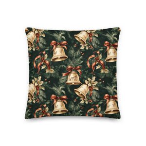 Alternative view of Festive Charm Retro Golden Bells Holiday Premium Pillow