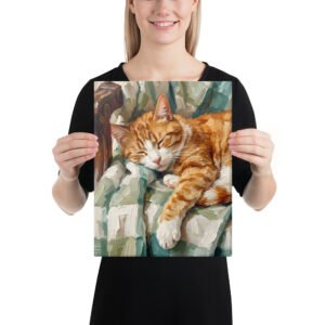 Alternative view of Sleeping Cat Painting Canvas