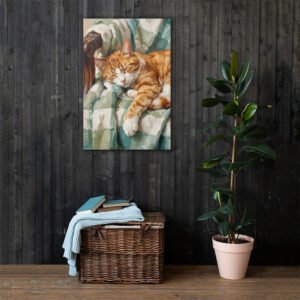 Sleeping Cat Painting Canvas