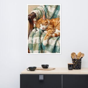 Sleeping Cat Painting Framed poster