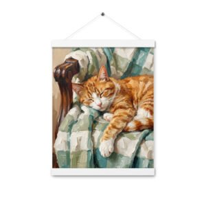 Alternative view of Sleeping Cat Painting Poster with hangers